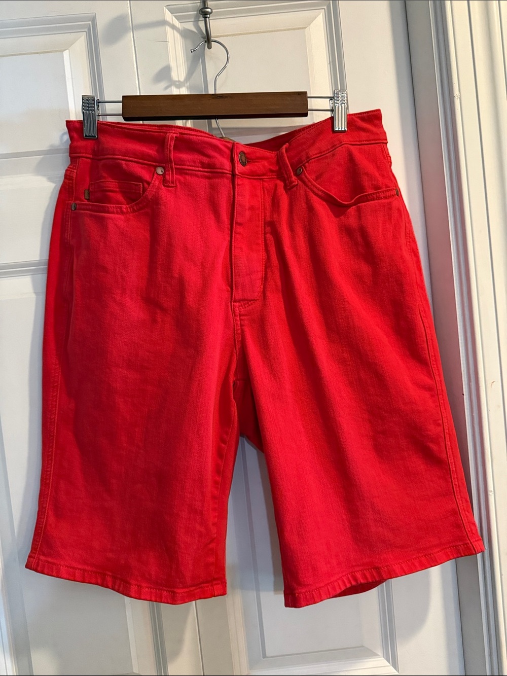 Judy Blue Vibrant Red Denim Bermuda Shorts